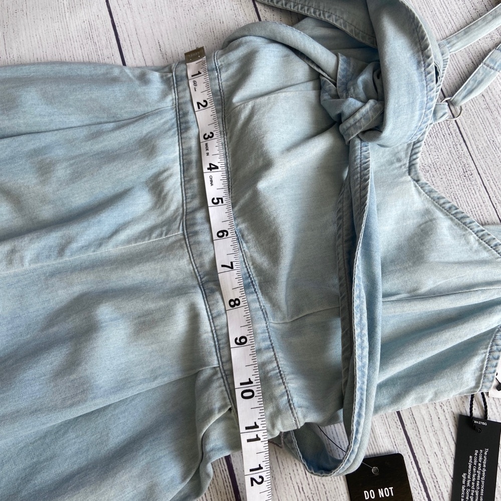 EXPRESS Linen-Blend Cross Back Culotte Jumpsuit - Picture 11 of 16